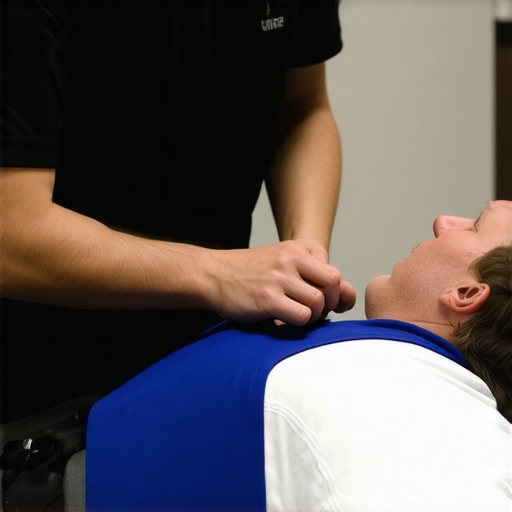 Chiropractor performing spinal adjustment to an athlete, emphasizing recovery and performance enhancement
