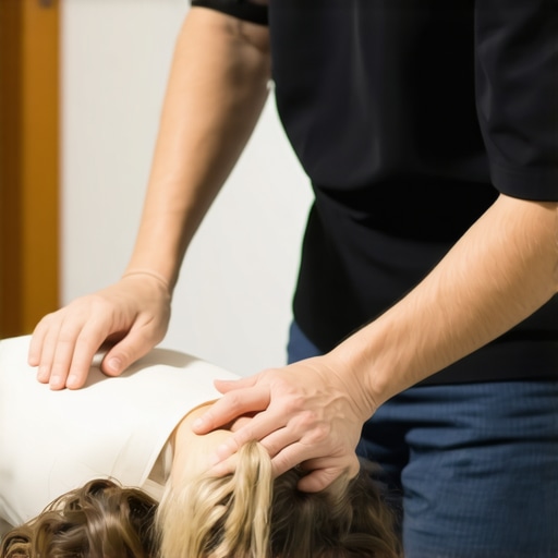 Chiropractor performing a precise spinal adjustment on a patient