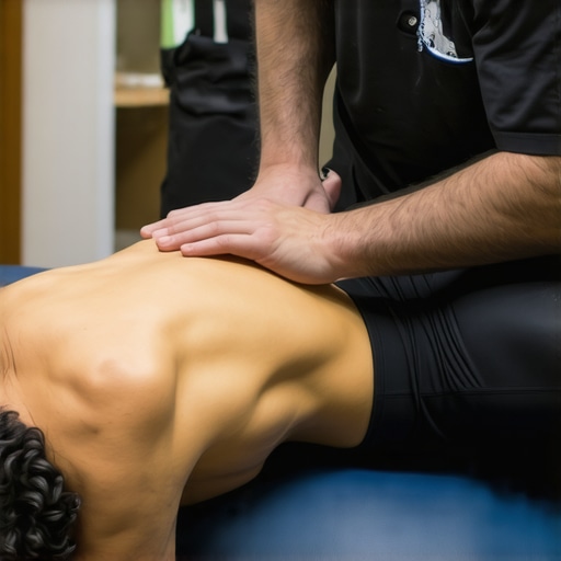 Chiropractor performing a tailored spinal adjustment on an athlete to enhance recovery and prevent future injuries.