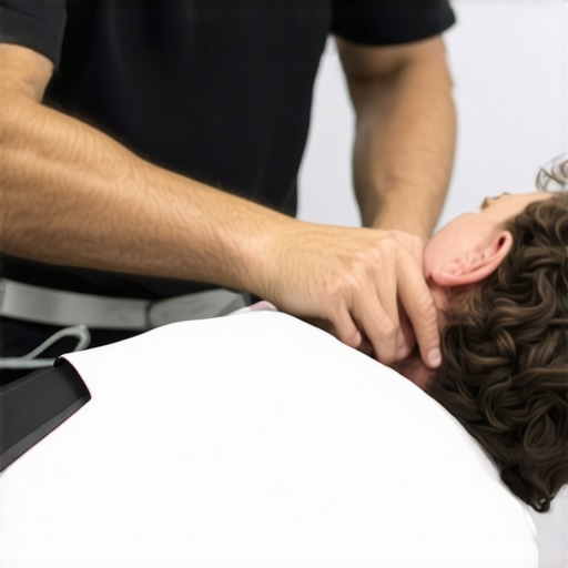 Chiropractor performing spinal manipulation on a patient in clinic.