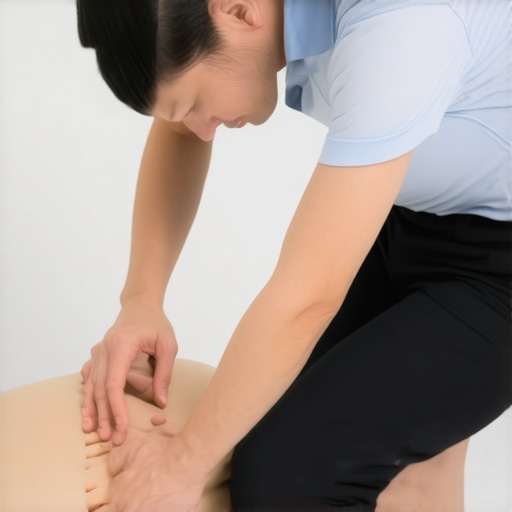 Chiropractor performing spinal manipulation on athlete in clinic