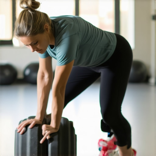 Person using foam roller and massage ball to relax back muscles during workout recovery.