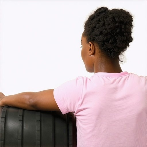 Person rolling out back muscles with a dense foam roller for sustained recovery.