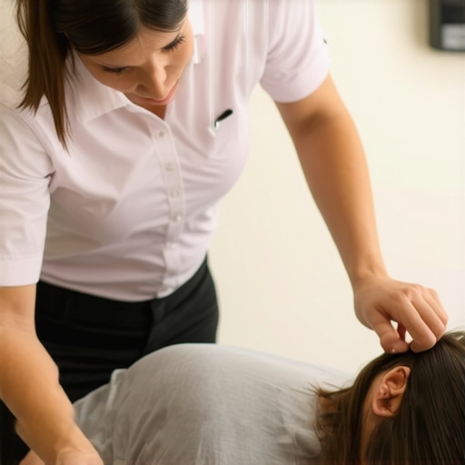 Chiropractor adjusting a patient's back in a clinic setting.