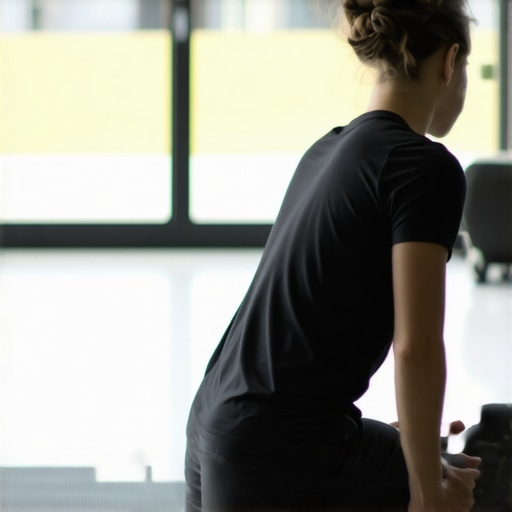 Foam Rolling for Back Health A person performing foam rolling on their lower back in a gym environment.
