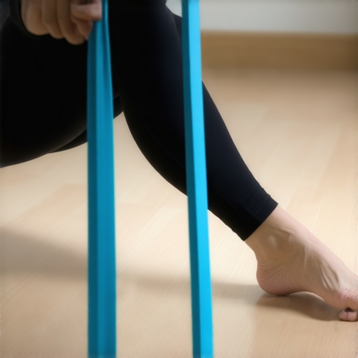 Person using resistance bands to strengthen foot and ankle muscles for plantar fasciitis prevention