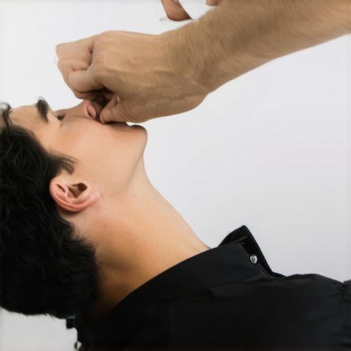 Chiropractor performing a neck adjustment on a male athlete in a clinic setting