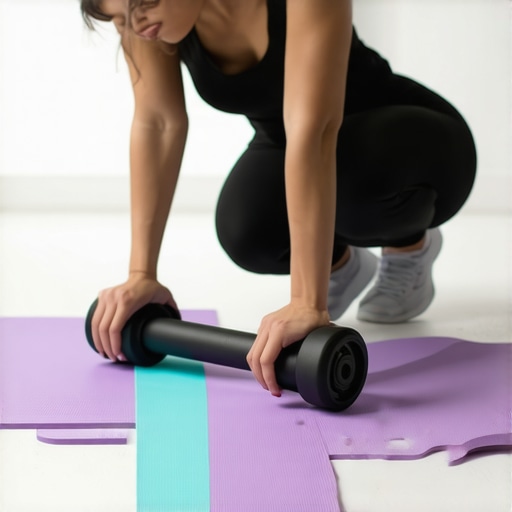 Individual performing foam rolling and resistance exercises to maintain spinal health