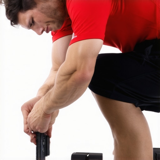 Athlete getting elbow adjustment from a chiropractor in a sports clinic.