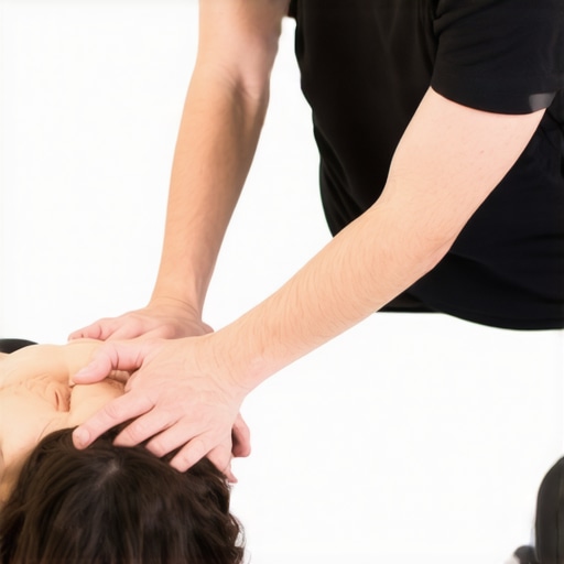 Chiropractor performing pelvic adjustment on patient in clinic