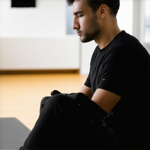 Biofeedback Device Assisting Back Stability Individual wearing a biofeedback sensor during back strengthening exercises