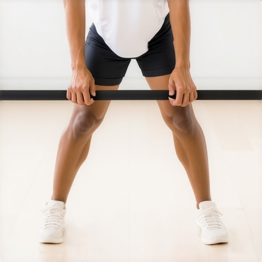 Person doing resistance band side step for glute activation
