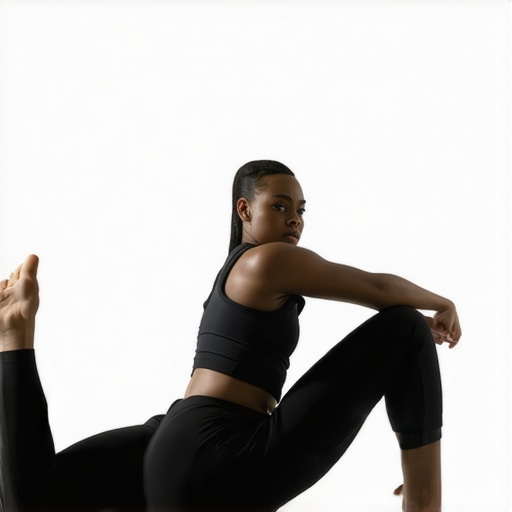 Individual doing hip stretches and mobility drills in gym environment.