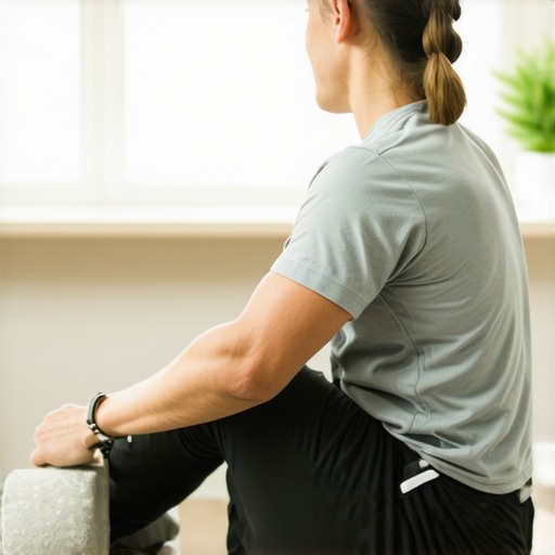 Person performing self-myofascial release on their back using a foam roller