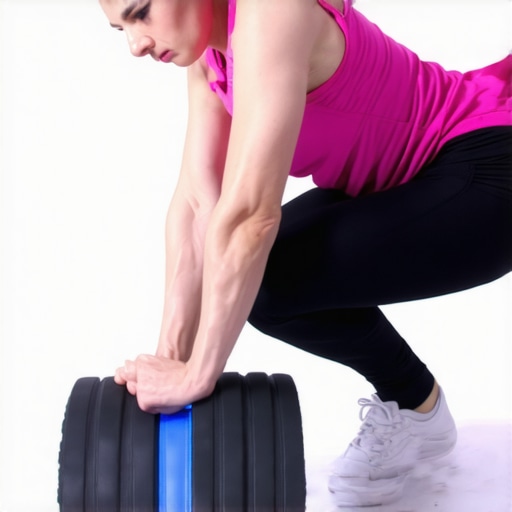 Individual performing foam rolling and resistance exercises to support spinal health.