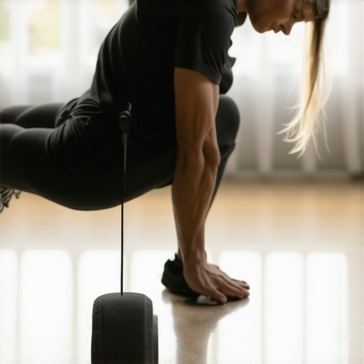 Person performing foam rolling and nerve gliding exercises to maintain back and leg health.