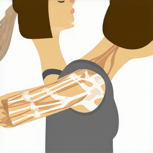 A person gently tilting their head side to side to stretch neck muscles