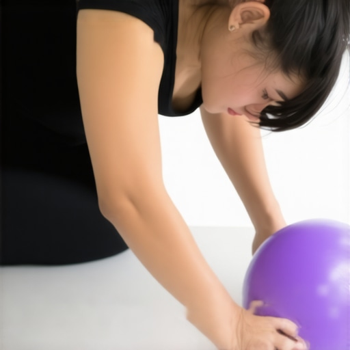 Person using therapy balls for nerve mobility exercises at home