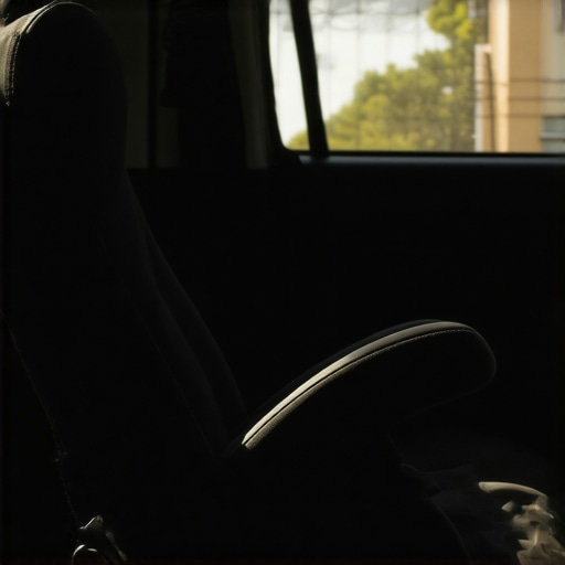 Illustration of an ergonomic car seat with lumbar support showing correct sitting posture to reduce sciatic pain.