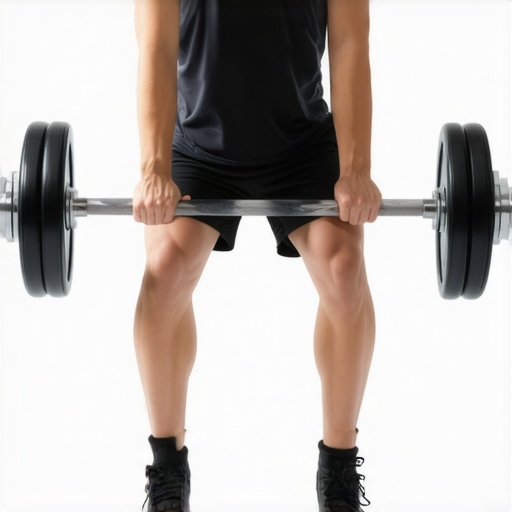 Person demonstrating correct squat lift posture to protect lower back.