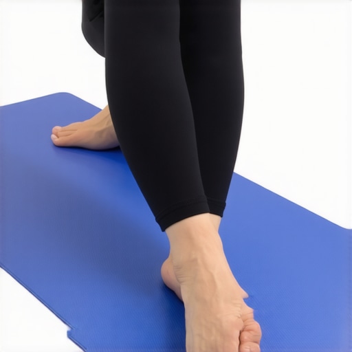 Ankle Rehabilitation Exercise Individual doing ankle circles and toe raises on a mat for sprain recovery
