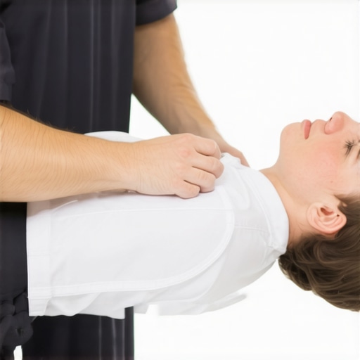 Chiropractor adjusting a patient's neck with a focus on spinal alignment