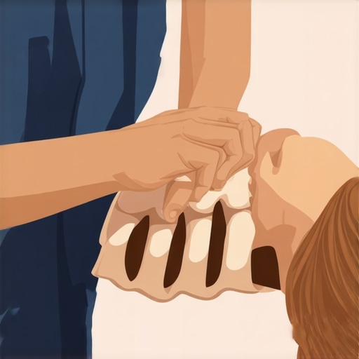 Chiropractor performing a spinal manipulation on a seated patient in a modern clinic.