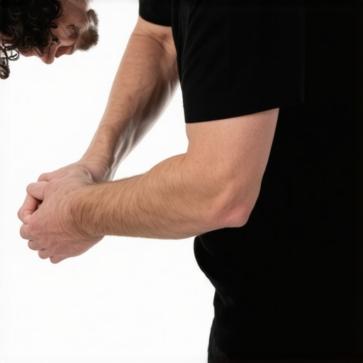 Chiropractor adjusting patient's hip joint during therapy session