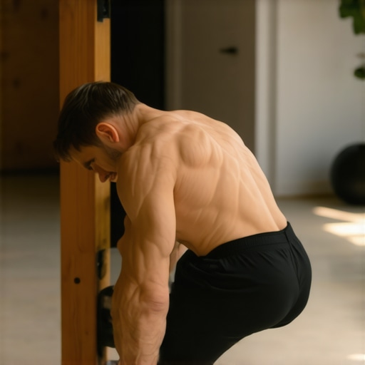 Foam roller for back and shoulder mobility Person rolling out back muscles with a foam roller at home