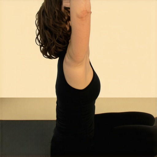 Person carefully applying gentle pressure to their neck during a reset exercise.