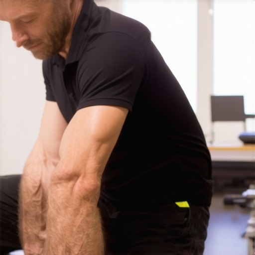 Chiropractor guiding a client through pelvic tilt and hip mobility exercises for safer deadlifts