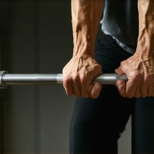 Hands demonstrating correct barbell grip for back workout