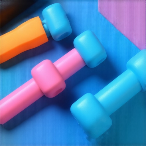 Foam rollers, resistance bands, and posture correction devices arranged on a yoga mat, illustrating back health tools.