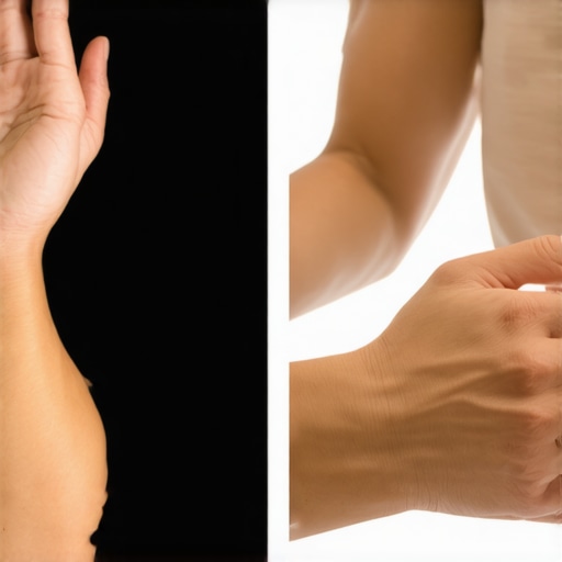 Person demonstrating wrist stretches to prevent typing pain