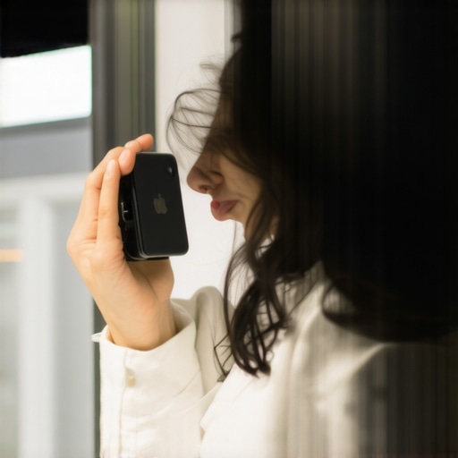 Person setting up a phone stand on a desk to improve posture and reduce neck strain