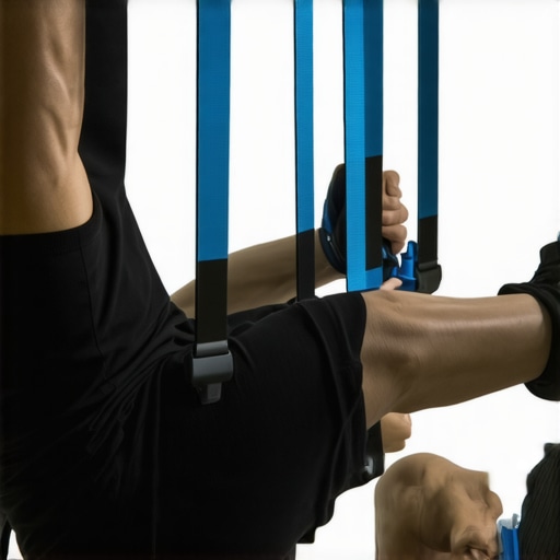 Person strengthening ankle muscles using resistance bands