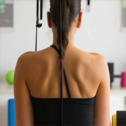 Individual engaged in back mobility and strengthening exercises at home