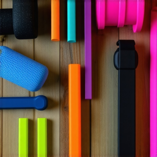 Effective Back Rehab Tools Foam rollers, resistance bands, and posture tracking devices used for back health and rehab.