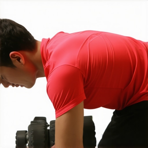 Individual performing foam rolling on lower back with a dense foam roller.