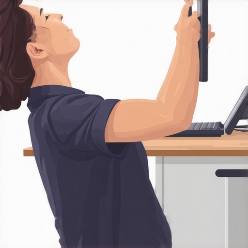 Effective Mid-Back Reset Exercise Person demonstrating shoulder squeeze and chest stretch to relieve mid-back tension