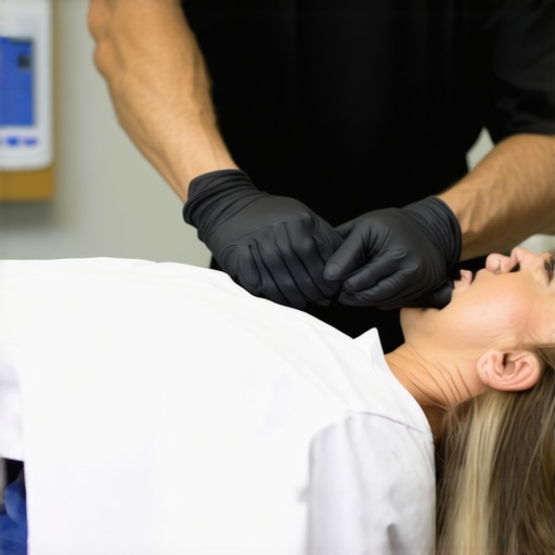 Expert Chiropractic Adjustment Chiropractor adjusting a patient's spine in a professional clinic