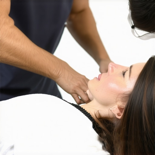Chiropractic professional performing a spinal adjustment on a patient