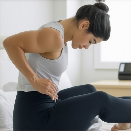 Person doing spinal mobilization exercises in bed for back pain relief