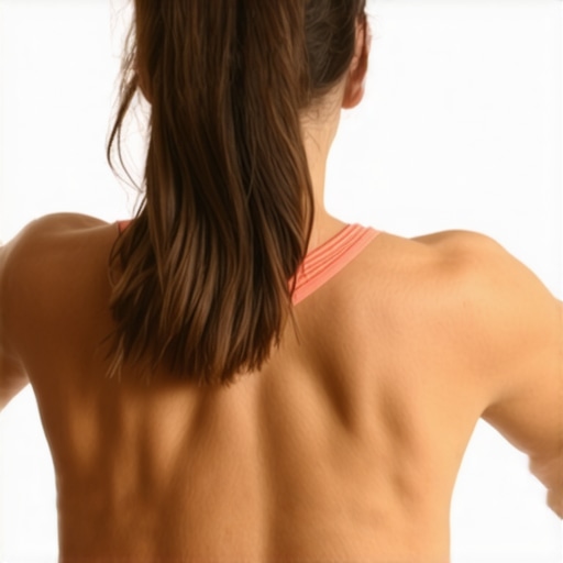Self-Myofascial Release with Foam Roller Person rolling their back with a dense foam roller to release muscle tension.