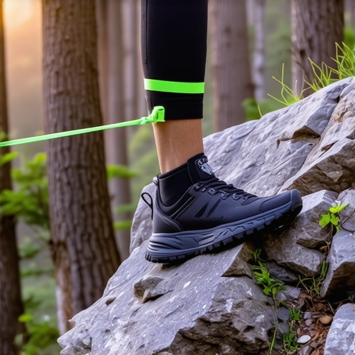 Advanced Ankle Stability Training on the Trail Hiker using a resistance band for ankle and hip activation on technical terrain