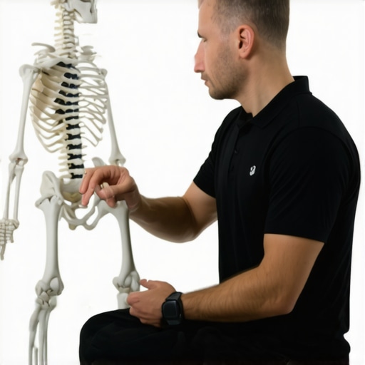 Chiropractor explaining the link between spinal alignment and muscle tension to an athlete.