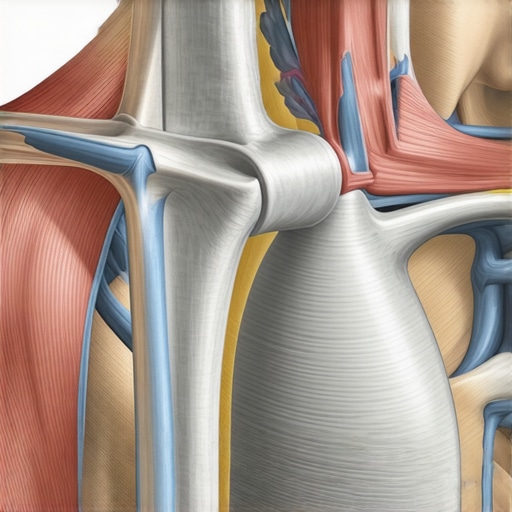 Anatomical diagram of the shoulder joint showing the relationship between bone alignment and tendon health.