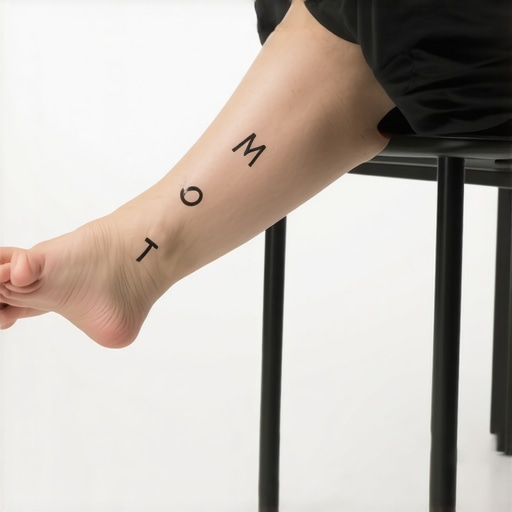 Person performing ankle mobility exercises by tracing the alphabet with their foot.