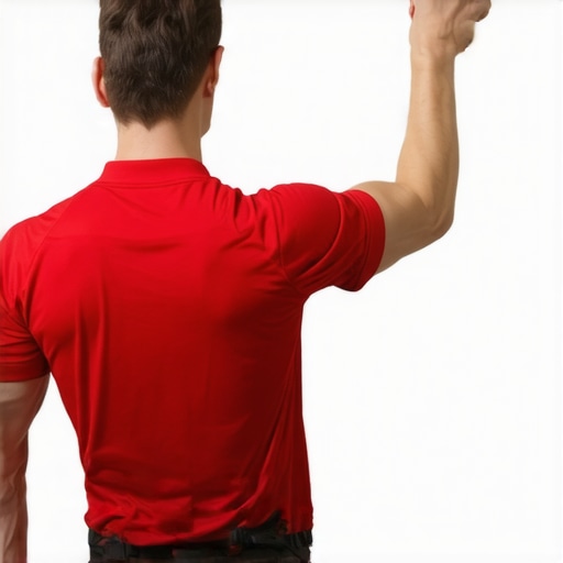 Athletic Recovery with a Lacrosse Ball A person using a lacrosse ball against a wall for thoracic spine mobility and muscle release.