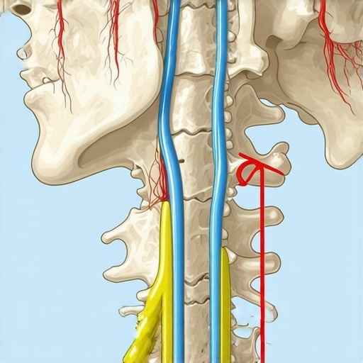 Cervical Spine Nerve Compression and Decompression Mechanics Diagram illustrating how cervical alignment relieves pressure on compressed nerve roots.